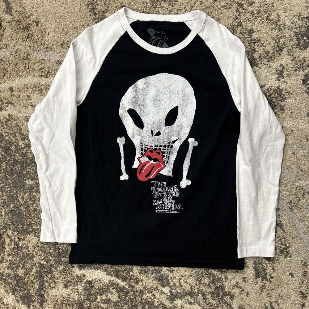 The Rolling Stones Tour T-Shirt 2010 Musidor label Sz Small Long Sleeve